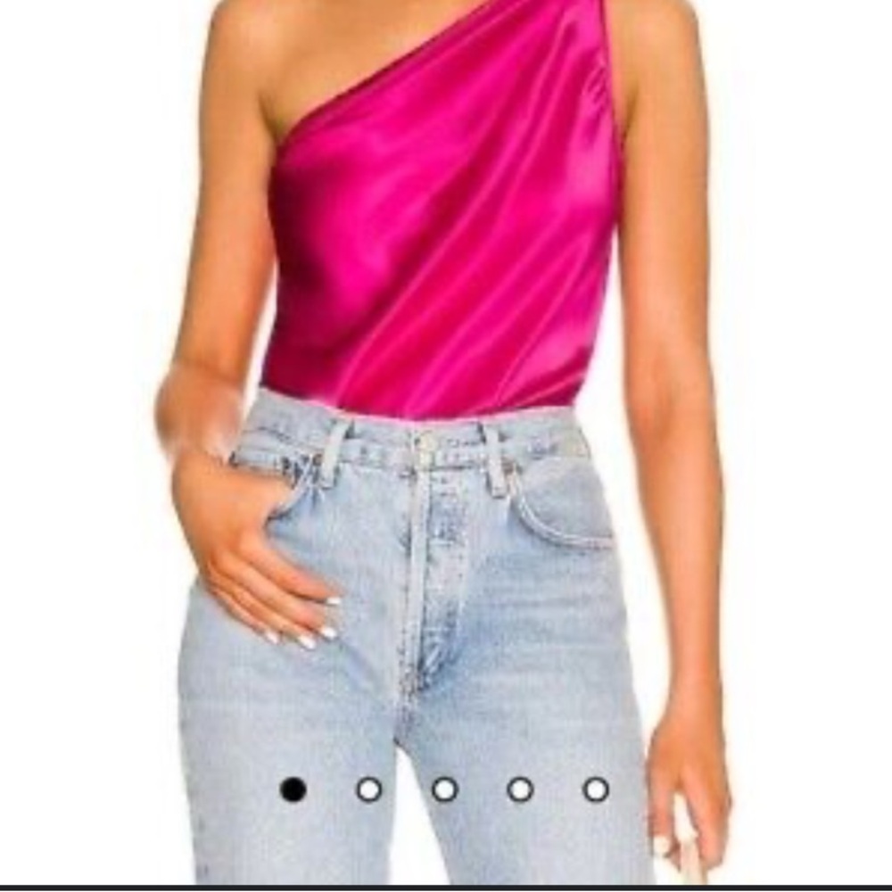 Cami NYC Women's One-Shoulder Darby Magenta Pink Bodysuit Top